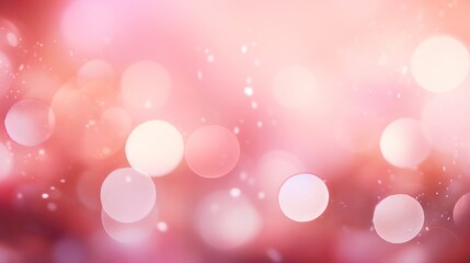Fototapeta premium Pink Bokeh Lights Effect. Blurred Background. Elegant Abstract Defocused Light Dots on Warm Glowing Backdrop. Holiday concept