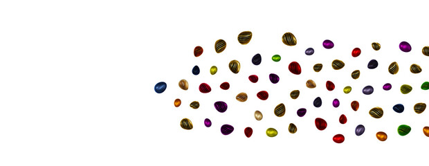 colorful handmade easter eggs isolated