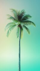Obraz premium Palm tree against gradient sky, minimalist nature