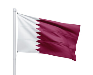 Qatar national flag on white background.