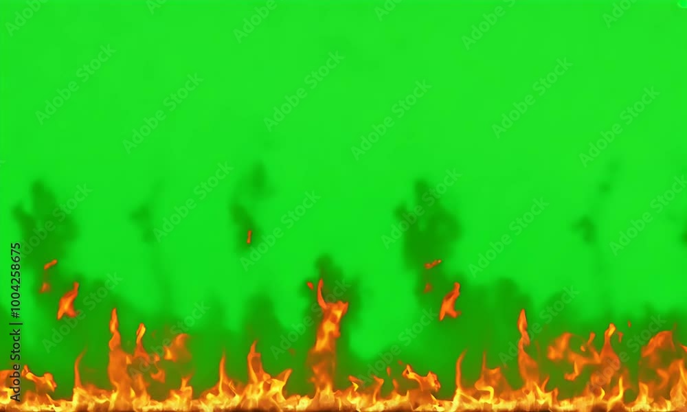 Aufkleber fire flames move elegantly against a bright green screen, creating the perfect element for creative 