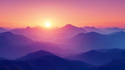 Obraz premium Serene 4K Wallpaper Featuring Minimalist Mountain Calm Sky Scene