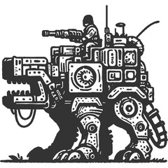 War Machines Vintage Illustration Vector