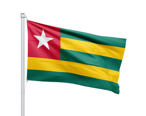 Togo national flag on white background.