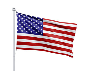 United States national flag on white background.
