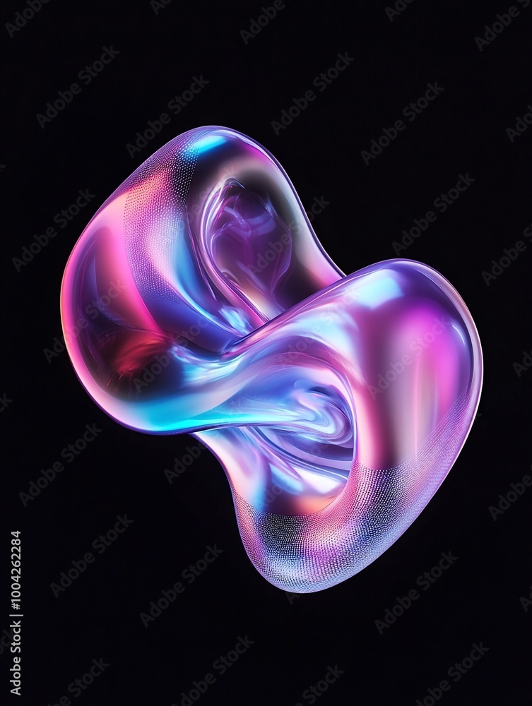 Aufkleber abstract colorful shape with luminous swirls on a dark background, creating a mesmerizing visual eff