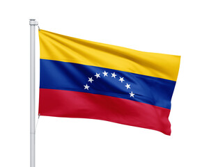 Venezuela national flag on white background.