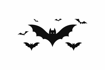 Happy Halloween Minimalist Poster Featuring Stylish Bat Vector Design

