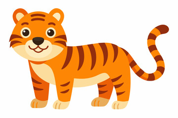Playful Tiger Cartoon Baby Vector Illustration for Kids Art and Decor
