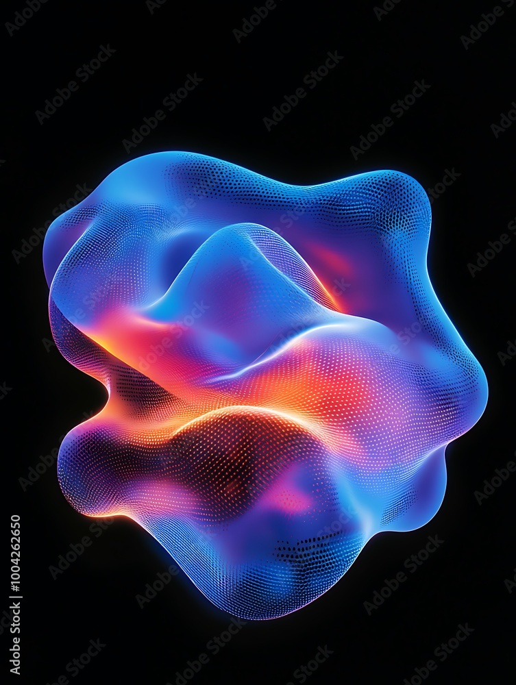 Poster abstract colorful shape with smooth curves and vibrant hues, creating a visually striking element ag