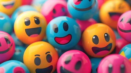 The emoji are colorful symbols that may voice an array or emotion