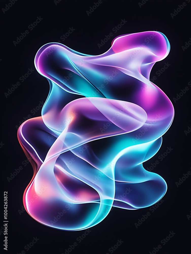 Aufkleber abstract colorful wave design on a black background, creating a dynamic visual effect. a minimalist 