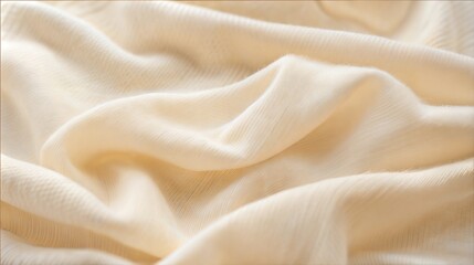 Soft beige fabric background with gentle folds and textures