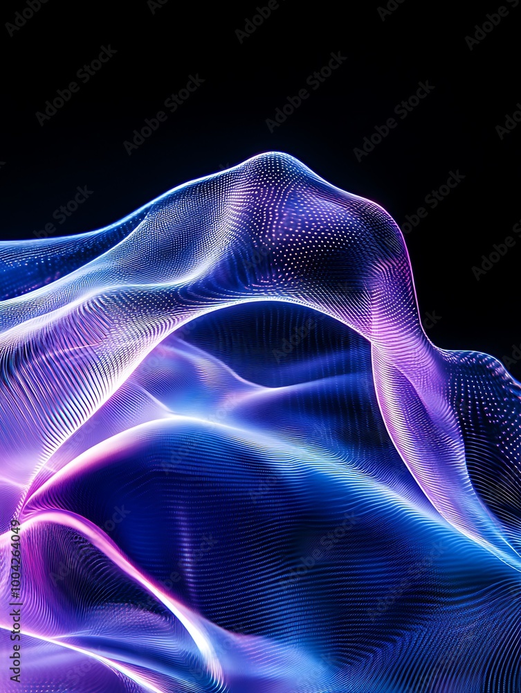Aufkleber abstract colorful wave design with flowing lines and smooth gradients against a dark background. a m
