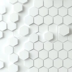 Naklejka premium A seamless white hexagonal pattern that adds a modern touch to any design. Ideal for backgrounds and textures in various projects.