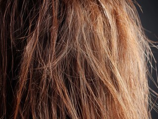 Naklejka premium Close-up of textured hair with highlights on a black background.