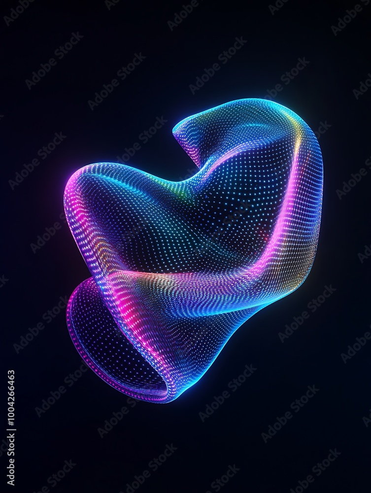 Poster abstract colorful wave of light on a dark background, creating a mesmerizing visual effect. a minima