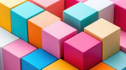 Obraz premium A vibrant arrangement of colorful building blocks, showcasing a playful design perfect for children's creativity and education.