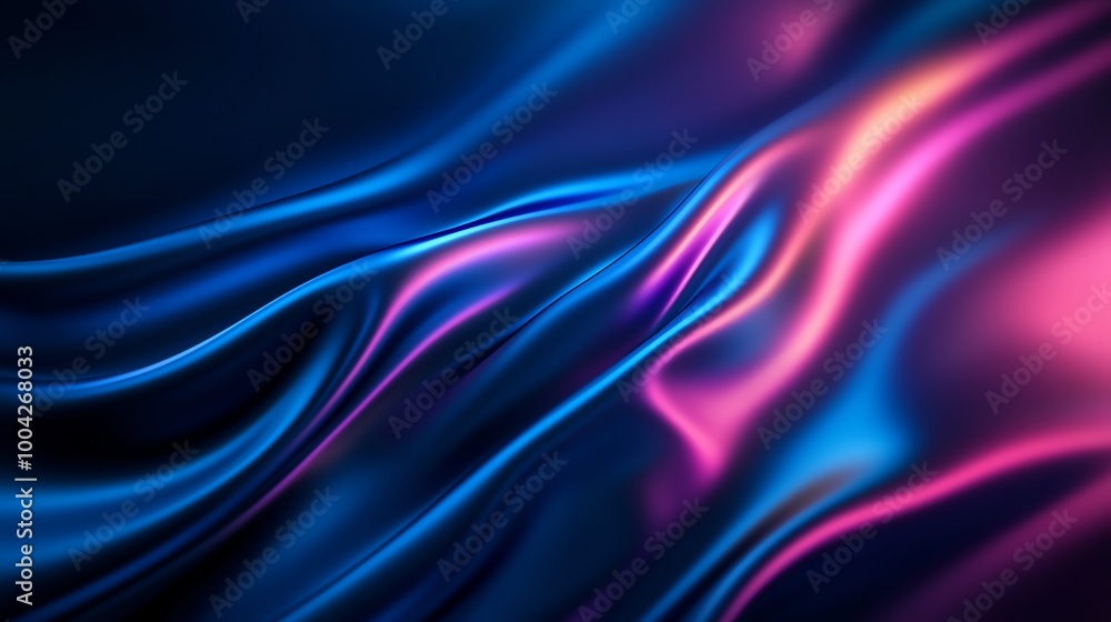 Poster vibrant abstract background featuring smooth waves of blue and pink hues, creating a sense of depth 