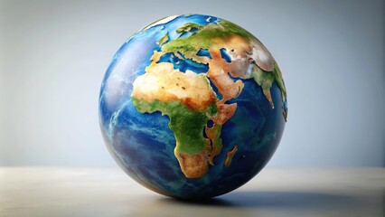 Fototapeta premium Detailed PNG Earth Sphere Globe with Rich Colors Ideal for Educational and Creative Projects