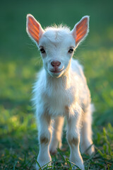 Obraz premium baby goat on green grass