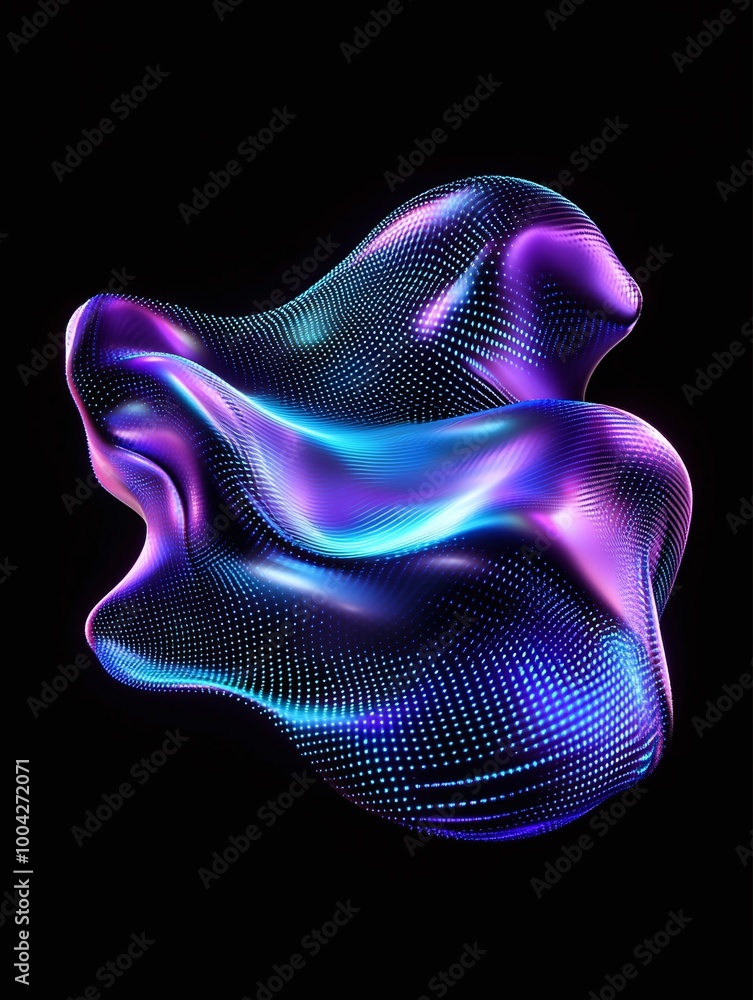 Aufkleber abstract design with colorful waves and gradients on a black background, creating a modern and dynam