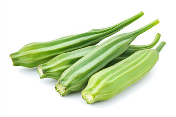 Fototapeta premium Whole okra isolated on white background