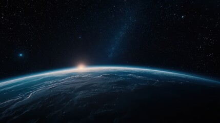 Obraz premium Breathtaking view of Earth from space at sunrise