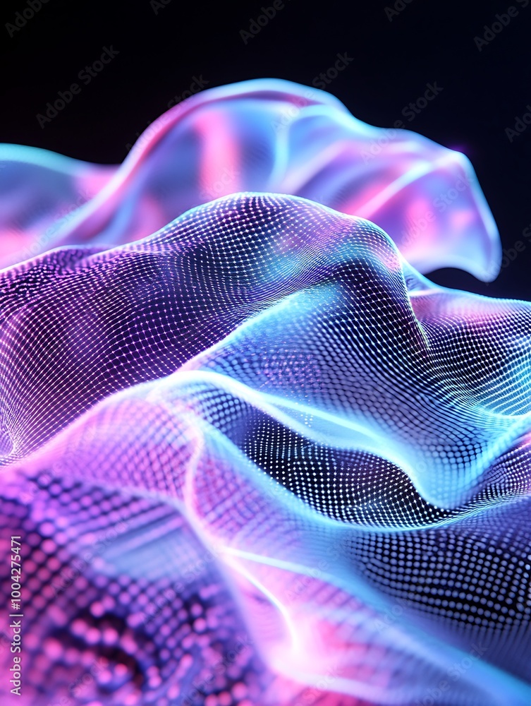 Poster abstract digital wave design with vibrant colors and smooth, flowing patterns. perfect for modern ba