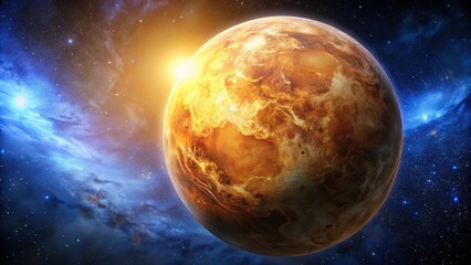photorealistic image of Venus in space