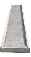 Concrete ramp on white isolated background.