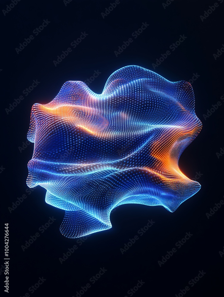 Poster abstract digital wave pattern with vibrant colors creating a stunning visual effect against a dark b