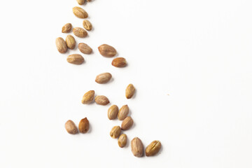 a pile of peanut on white background