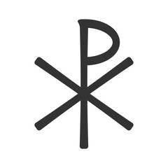 Chi Rho symbol. Jesus christ monogram. Christogram sign. Christianity icon. Vector illustration image.