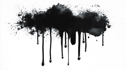  black watercolor effect, ink 