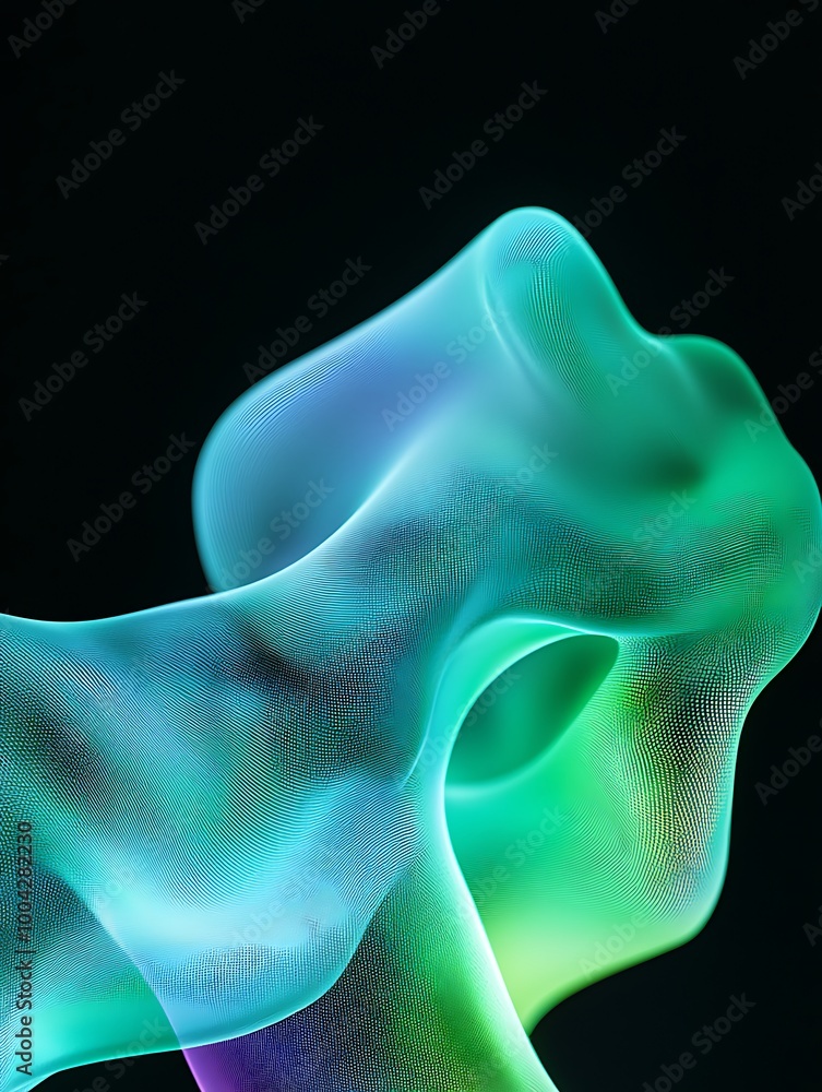 Poster abstract fluid shapes in vibrant colors create a mesmerizing visual display against a dark backdrop.