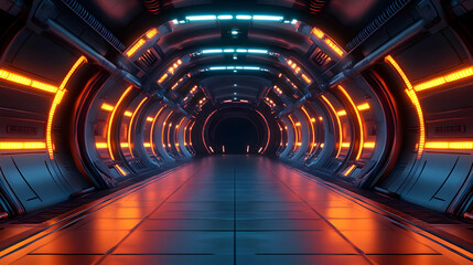 Futuristic Sci-Fi Corridor 3D Render