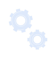 Light blue gears interlocking symbolizing mechanisms. Ideal for engineering technology teamwork cooperation machinery industry. Style is simple clean modern