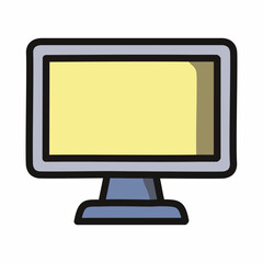 Computer screen vector illustration, filled design editable stroke icon.