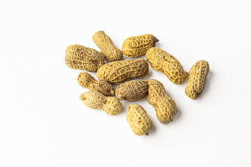 Peanut nuts isolated, peanut seeds isolate, white background, peanut nut isolated on white