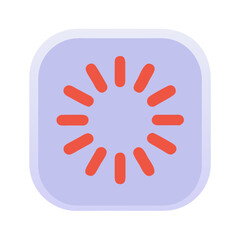 Obraz premium Loading icon with red circular dots in purple square