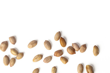 a pile of peanut on white background