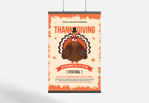 Thanksgiving Event Poster Layout