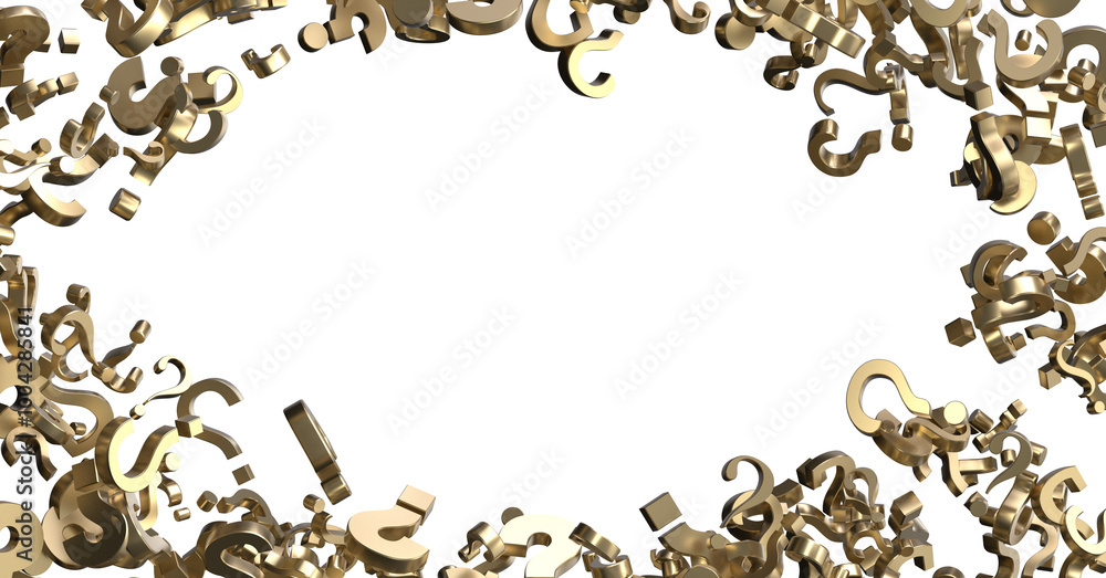 Poster colored question marks background concept