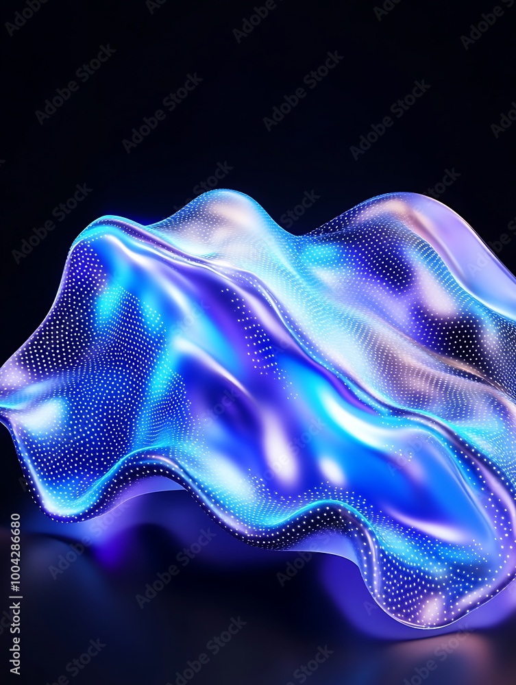 Poster abstract light wave design with vibrant colors on a dark background, creating a futuristic and artis