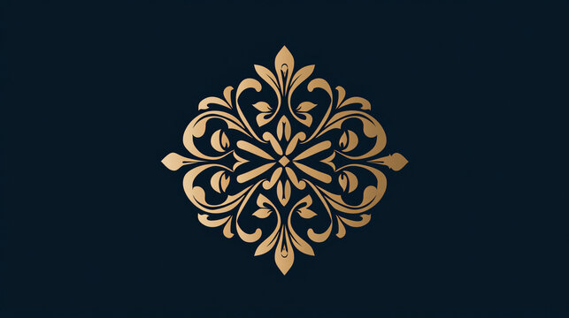 A sophisticated logo for a luxury hotel, featuring elegant patterns and a classic font.