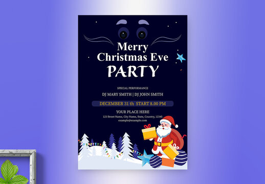 Merry Christmas Eve Party Flyer Template