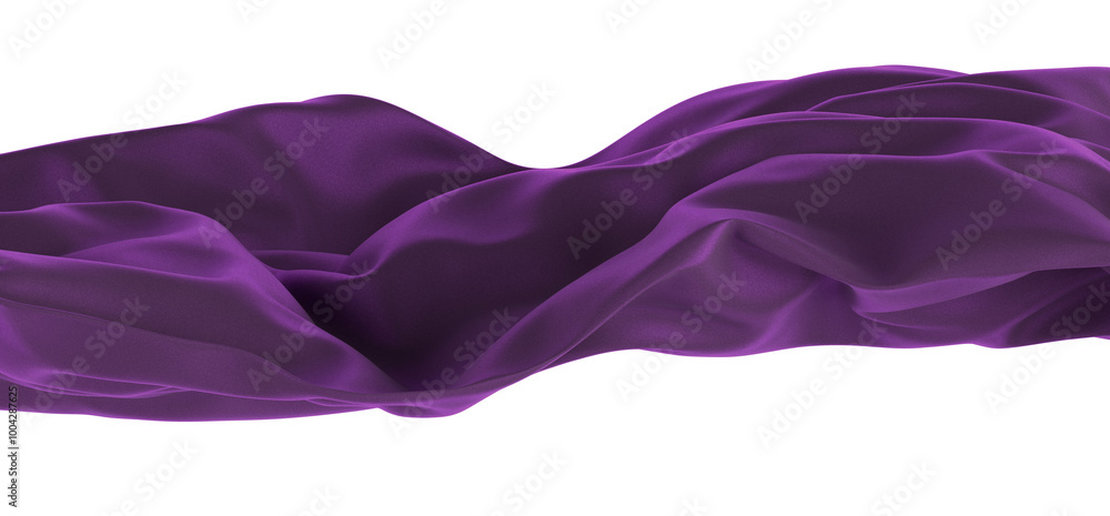 Poster a close-up image of a flowing piece of purple fabric with a smooth