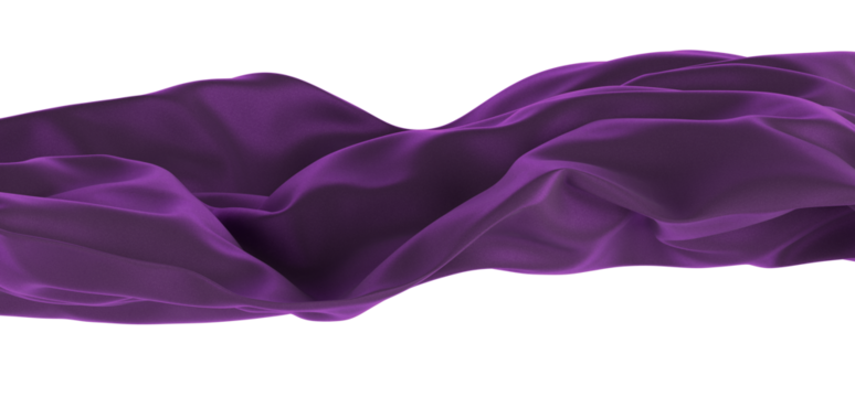 A close-up image of a flowing piece of purple fabric with a smooth