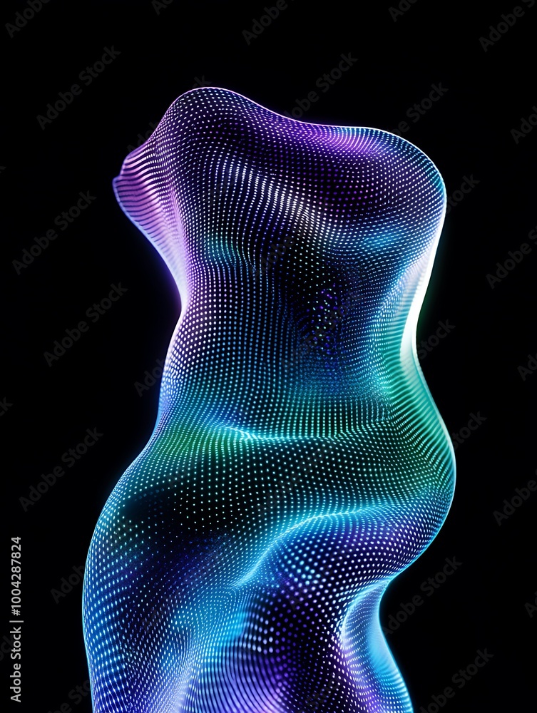 Aufkleber abstract representation of a human form with colorful dots, ideal for modern art or digital design p